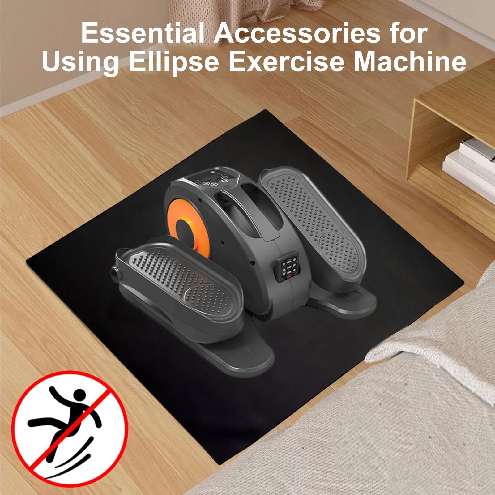 Ellipse Leg Exerciser Machine Non-Slip Mat Under-Desk Elliptical Peddler Floor Protection Mat Electric Seated Foot Pedal Exerciser Noise Reducing Anti-Slip Pad